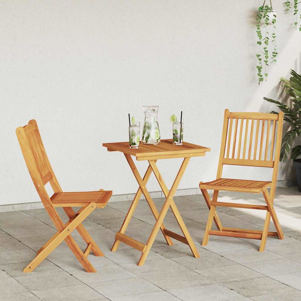 Garden Bistro Set 3 pcs Brown Solid acacia wood